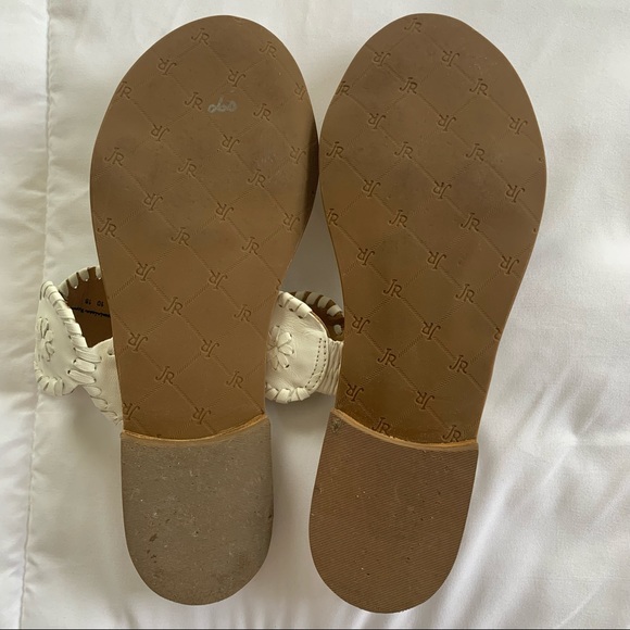 JACK ROGERS White & Gold Lauren Sandal - Picture 12 of 15